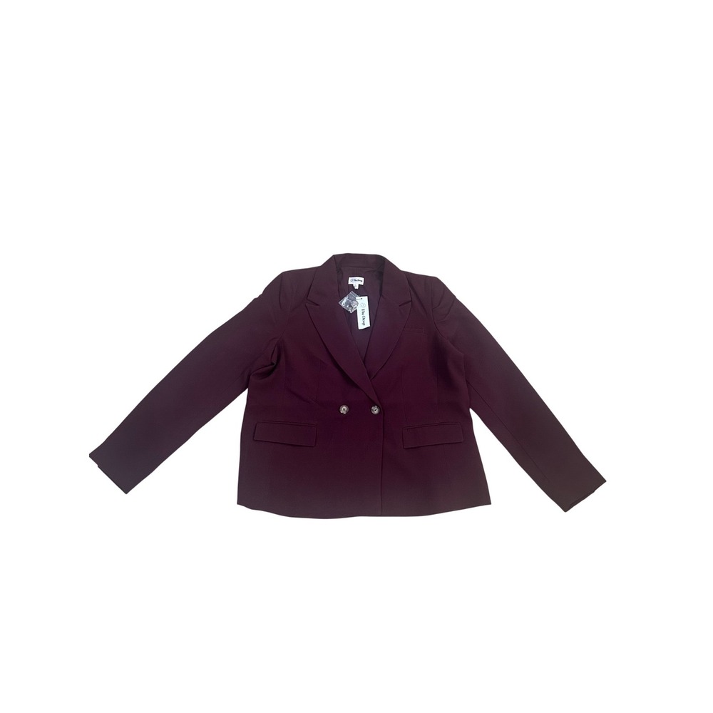 The‎ Drop Womens XL Double Breasted Blazer Raisin Burgundy Blazer Jacket